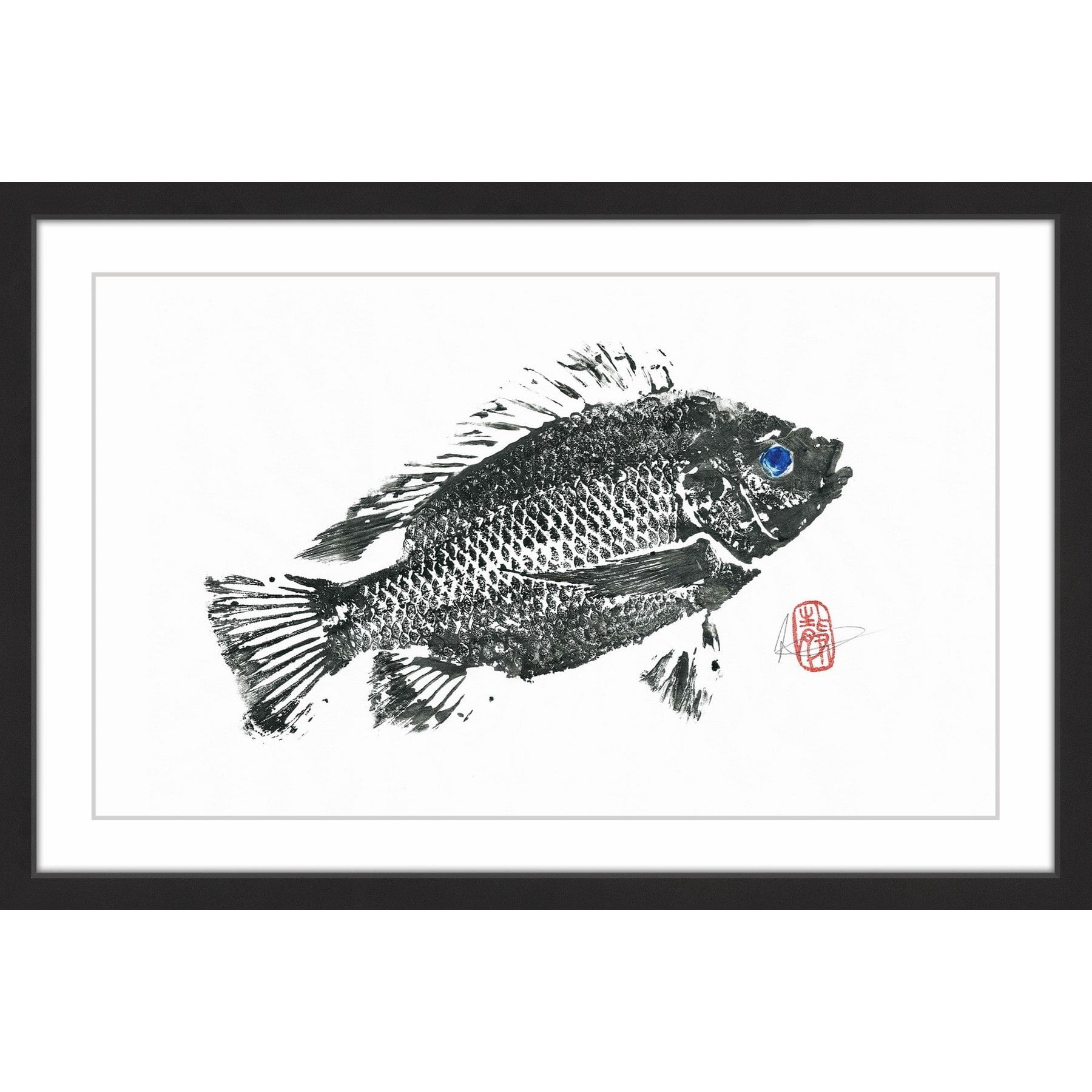 "Medium Tilapia" Framed Painting Print