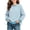 Sky Blue, variant on Cmtiyu Long Sleeve Shirts for Girls Striped Crew Neck Side Slit Pullover Sweatshirts with Ribbed Hem Casual Loose Girls Fall Tops Red 5-15 Years