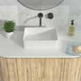thumbnail image 3 of Kichae  Rectangle Vessel Sink 19"x15" White Ceramic Bathroom Sink Glossy White, 3 of 7