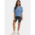 thumbnail image 3 of Summer Tops Womens Solid T Shirts for Women Loose Shirts Basic Tee, 3 of 6