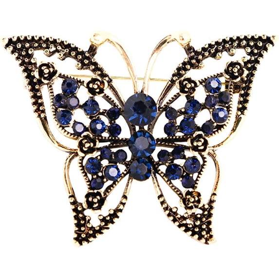 LINLIN Fashion Crystal Butterfly Brooch, Multi Color Rhinestone Crystal Brooches Pins, Cute Animal Shape Corsages Brooches for Women Decoration