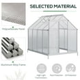 thumbnail image 4 of Outsunny 8.3' x 6.2' x 6.5' Polycarbonate Greenhouse, Heavy Duty Outdoor Aluminum Walk-in Green House Kit with Vent, Gutter & Door, Silver, 4 of 10