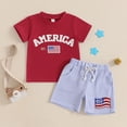 thumbnail image 4 of Gerichy Baby Boy Toddler 4th of July Summer Clothes Tractor Short Sleeve Shirt+Short Set 2pcs Outfits for Boys,6-12 Months, 4 of 7