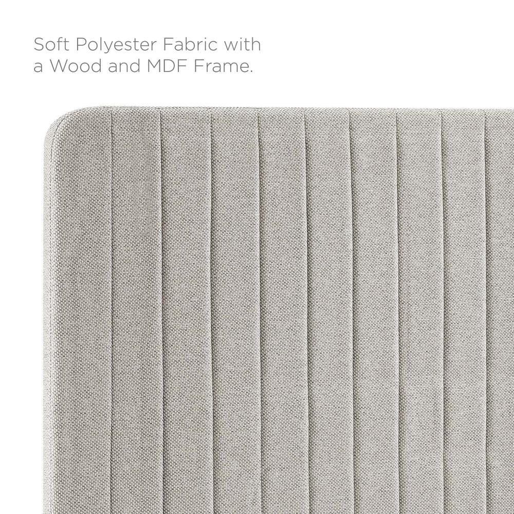 Modway Milenna Channel Tufted Fabric King/California King Headboard in Oatmeal