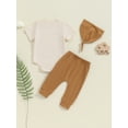 thumbnail image 3 of Little Brother Newborn Baby Boy Outfit Romper Top and Pants with Hat 3Pcs Sets Baby Coming Home Hospital Clothes Summer Outfit, 3 of 7