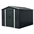 thumbnail image 3 of HMYG 8ftx10ft Outdoor Metal Storage Shed with meatl foundation,Black, 3 of 9