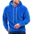 thumbnail image 2 of Men's Hoodies Sweatshirt Loose Long Sleeved Hooded Pullover Casual Solid Color Warm Pullover Jacket Fall Winter, 2 of 8
