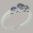 thumbnail image 3 of LBG British Made Classic Solid 925 Sterling Silver Natural Tanzanite Womens Anniversary Ring - 33 size options - Size 5.25, 3 of 6