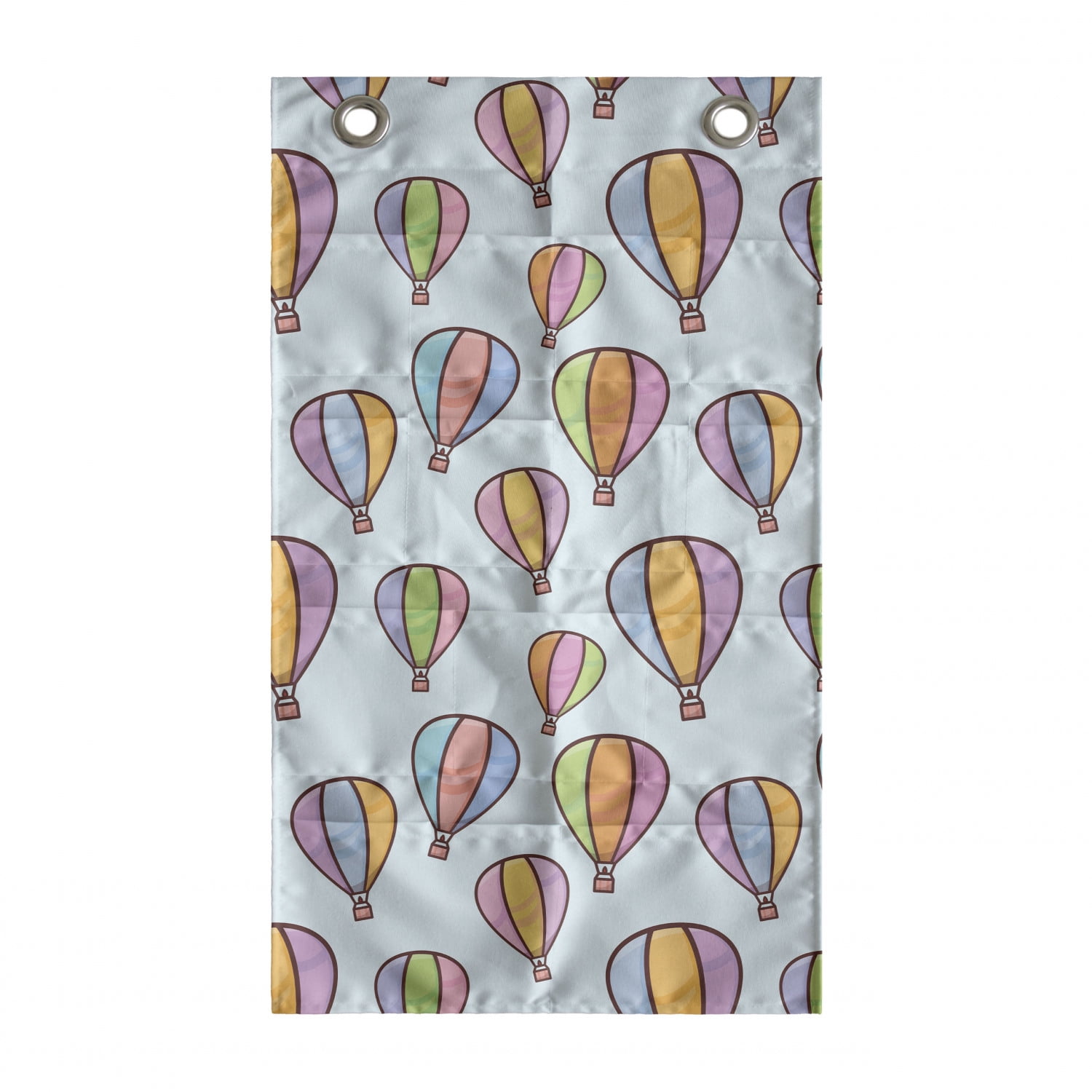 Hot Air Balloon Hanging Pocket Organizer, Pastel Colored Sky Vehicles  Repetitive Print, Printed Polyester Storage Bag with Pockets, 21 x 31,  Pale Blue Multicolor 