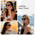 thumbnail image 2 of Round Polarized Sunglasses for Women Men Retro UV400 Protection Sun Glasses(Tortoise/Gray), 2 of 6