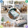 thumbnail image 5 of Green and White Geometric Quatrefoil Pattern Rectangle Tablecloth 60"x120",Waterproof Polyester Rectangle Table Cloth, Wipeable Spillproof Polyester Tablecloth for Dining, Camping, Indoor and Outdoor, 5 of 6