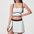 thumbnail image 2 of Gfyviroh Women's 2 Piece Matching Sets Square Neck Camisole with Spaghetti Straps and Skorts Sets Slim Fit Trendy Patchwork Sets, 2 of 8