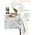 thumbnail image 2 of Blue Teal Botanical Table Cloth, Watercolor Spring Summer Leaves Waterproof Tablecloth for Rectangle Tables, Reusable Washable Fabric Table Cover for Restaurant Kitchen Dining Tables 52"x70", 2 of 6