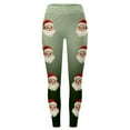 thumbnail image 3 of Aihuaihua Christmas Leggings for Women Funny Cute Santa Claus Snowflake Reindeer Printed Tights Xmas Workout Yoga Pants Green XL, 3 of 6