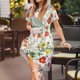 thumbnail image 3 of Balery Spring floral Vestidos sueltos de manga corta para mujer, vestidos de verano 2025, vestidos casuales de corte A con vuelo., 3 of 6