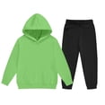 thumbnail image 4 of OVAFBAU Toddlers Long Sleeve Hooded Sweatshirts Pants Set Kids Solid Hooded Sweatshirt with Pocket and Jogger Pants 2 Piece Outfits Set, 4 of 5