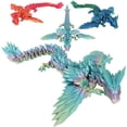 thumbnail image 1 of Dragón Rungungde con alas: dragón arcoíris de cristal impreso en 3D con articulación completa, decoración para el hogar y la oficina, juguete de escritorio ejecutivo, juguete antiestrés para adultos, 1 of 7