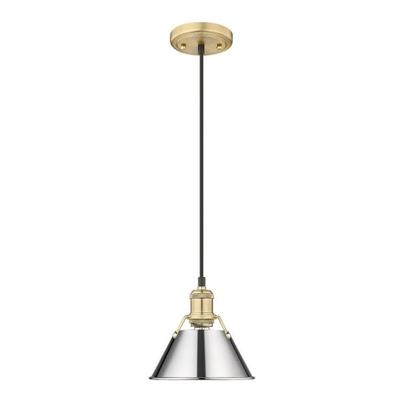 Orwell 1-Light Mini Pendant in Brushed Champagne Bronze with Chrome