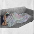 thumbnail image 6 of Pastel Soft Flannel Fleece Throw Blanket, Retro Style Pattern with Hexagonal Shapes Random Overlaps Cheerful Soft, Cozy Plush for Indoor and Outdoor Use, 70" x 90", Multicolor, by Ambesonne, 6 of 6