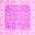 thumbnail image 1 of Ahgly Company Indoor Square Oriental Pink Traditional Area Rugs, 4' Square, 1 of 4