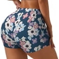 thumbnail image 2 of Xecao Flowers Print Workout Shorts for Women Soft Smooth Gym Yoga Scrunch Active Tennis Workout Running Shorts, 2 of 9