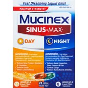 Angle View: Mucinex Sinus-Max Day & Night -- 24 /24 Liquid Gels