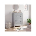thumbnail image 4 of Bingirl Commode Moderne à 5 Tiroirs, Table de Nuit Moderne Haute avec Tiroirs Profonds et Poignée Ronde en Nickel, Armoire de Rangement en Bois pour Chambre, Salon, Couloir (5 Tiroirs), 4 of 8