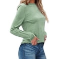 thumbnail image 4 of UVN Womens Shirts Crewneck Long Sleeve Tshirts Fall Casual Ladies Tops, 4 of 8