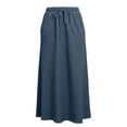 thumbnail image 7 of Summer Skirt for Women 100%Cotton with Pockets Elastic Waist Loose Ruffle Ankle Length Skirt, 7 of 7