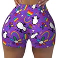 thumbnail image 2 of Lsque Rainbow Lgbt Penguin Pattern High Waisted Biker Shorts for Women-Tummy Control Fitness Athletic Workout Running Yoga Gym Shorts,Moisture-Wicking-Medium, 2 of 9