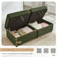 thumbnail image 6 of Muumblus Loveseat Sectional Sofa with 2 Storage Ottomans, Modular Cloud Couch with 2 Side Tables & USB, Plush Double Chaise Lounge Sofa Bed Indoor, Green Corduroy, 6 of 12