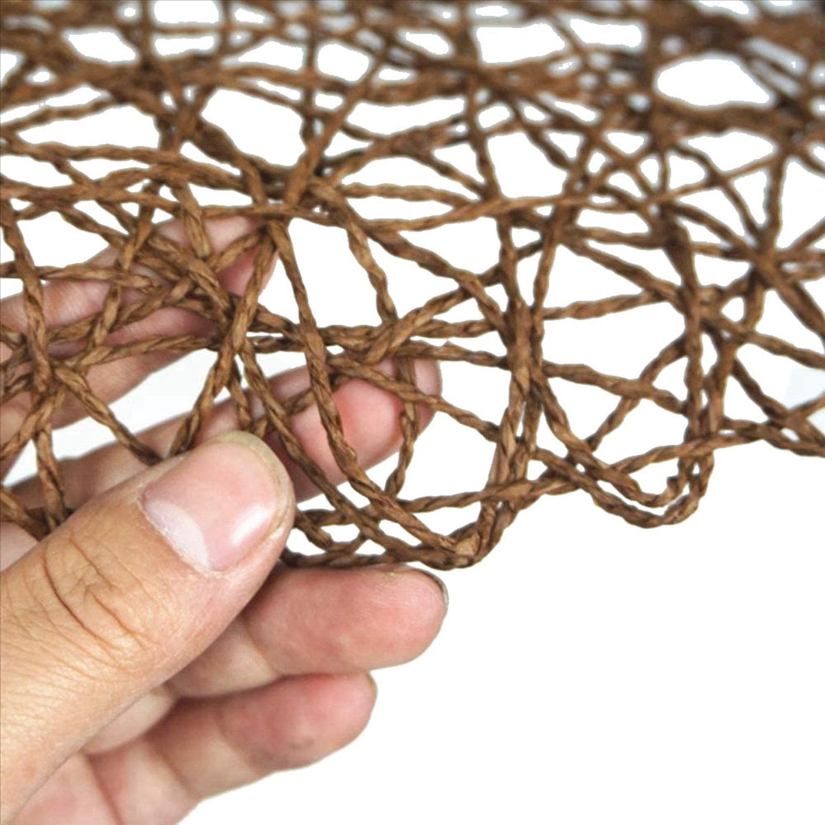Round Paper Fiber Woven Place Mats Decorative Braided Natural Mat Holidays Parties Decor 15 Inch Set of 36 (Coffe)