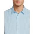 thumbnail image 4 of Cafe Luna Men's Short Sleeve Linen Cotton Panel Woven Shirt, 4 of 6