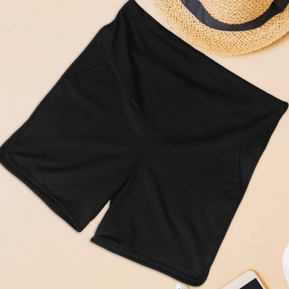 Luxshiny Maternity Shorts Black Breathable and Sweat-Wicking for Summer