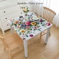 thumbnail image 2 of nygtbtfer  Floral Tablecloth, Spring Season Flowers Leaves Pastel Watercolors Hand Painted Vintage Romantic, Dining Room Kitchen Rectangular Table Cover, 2 of 7