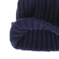 thumbnail image 3 of WITHMOONS Wool Ribbed Knitted Beanie Hat Slouchy Bobble Pom AC5476 (Navy), 3 of 3