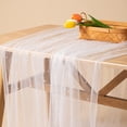 thumbnail image 2 of Camino de mesa de tul blanco, mantel de tul perlado, mantel blanco, velo de novia, telas para arco de boda, decoraciones para mesa de postres, 2 of 4