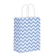 thumbnail image 2 of 25 bolsas de regalo de papel Kraft con forma de onda pequeña con asas, bolsa de mano reciclable (azul), 2 of 10