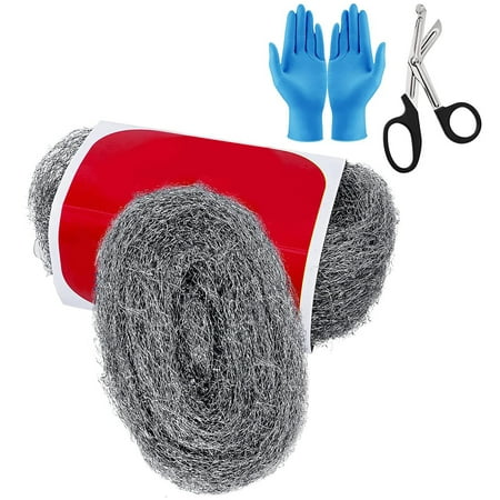 

Steel Wool for Mice - 2 Pack Mouse Hole Filler Sealer Steel Wool Pad Mice Control Fill Fabric Kit Mice Barrier Gap Blocker Keeping Mice away from Holes Siding Pipeline Vents in Garden House
