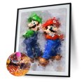 thumbnail image 2 of Taladro de diamante Mario y Luigi 5D DIY Kits de pintura Full Round Wall Decor Crafts FLhrweasw Nuevo, 2 of 9