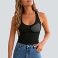 thumbnail image 2 of Feancey Womens Padded Halter Top Double Lined Built in Bra Workout Tank Tops Breathable Casual Sleeveless Yoga Shirts Slim Fit Camisoles Black S, 2 of 7