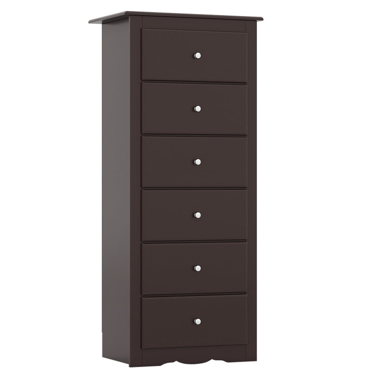 Furnibear 6 Drawers Chest Dresser Clothes Storage Bedroom Furniture Cabinet for Home Office Mobile Storage Cabinet with Wheels, Brown