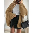 thumbnail image 4 of Women'S Oversized Cardigan Sweaters Fall Long Lantern Sleeve Knit Open Front Sweater Camel M, 4 of 8