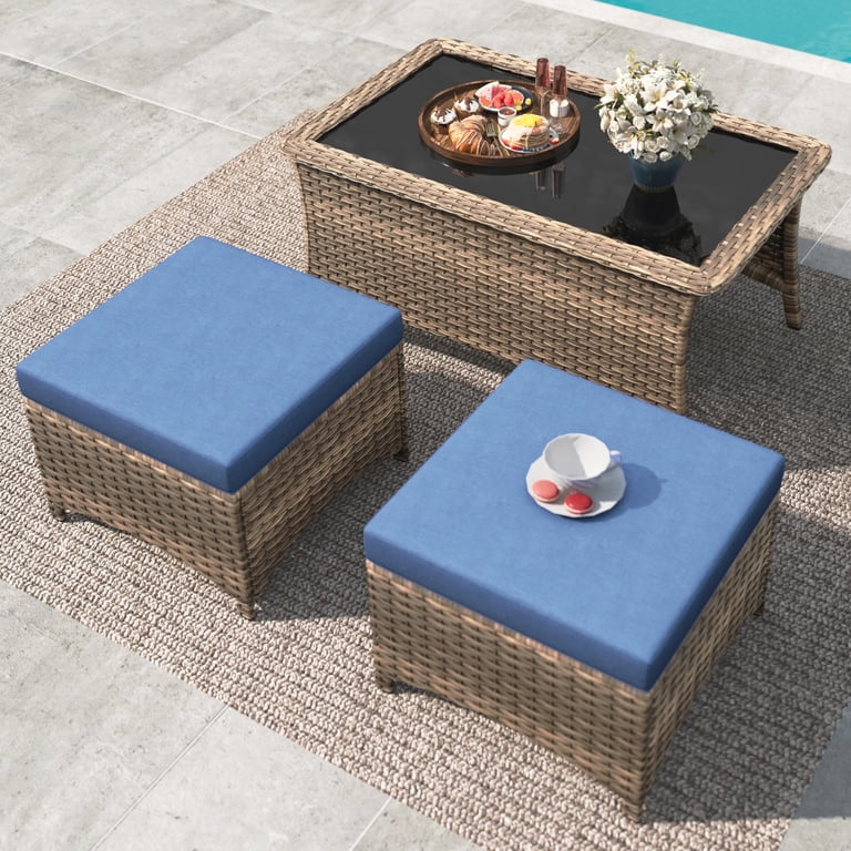 Summit Living 7-Seat Wicker Outdoor Patio Furniture Set with 2