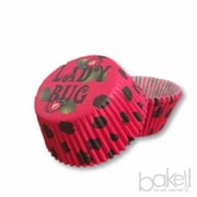 Lady Bug Red & Black Polka Dot Cupcake Liners (25pcs Standard Size) Grease Resistant Cake Liners for Baking, Caking and Crafting by Bakell