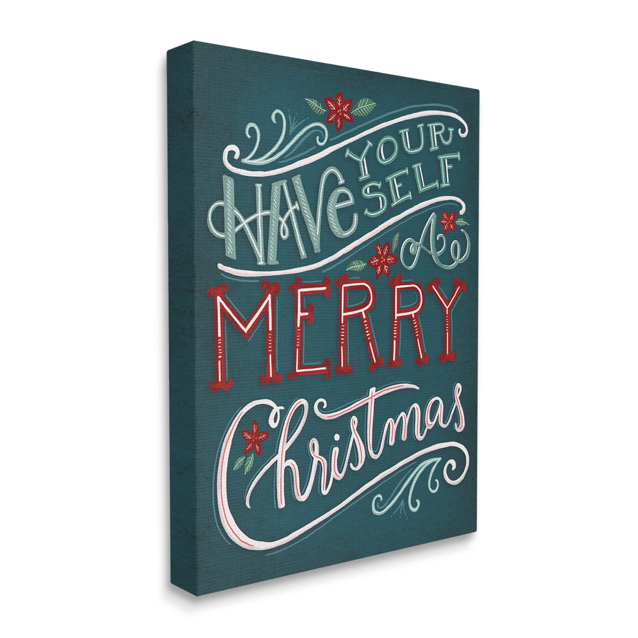 Have Yourself Merry Christmas Phrase Holiday Graphic Art Gallery Wrapped Canvas Print Wall Art