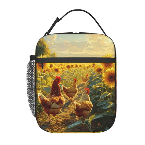 Chicken Lunch Box Reusable Portable Lunch Bag Tote Bag for Work Picnic Hiking