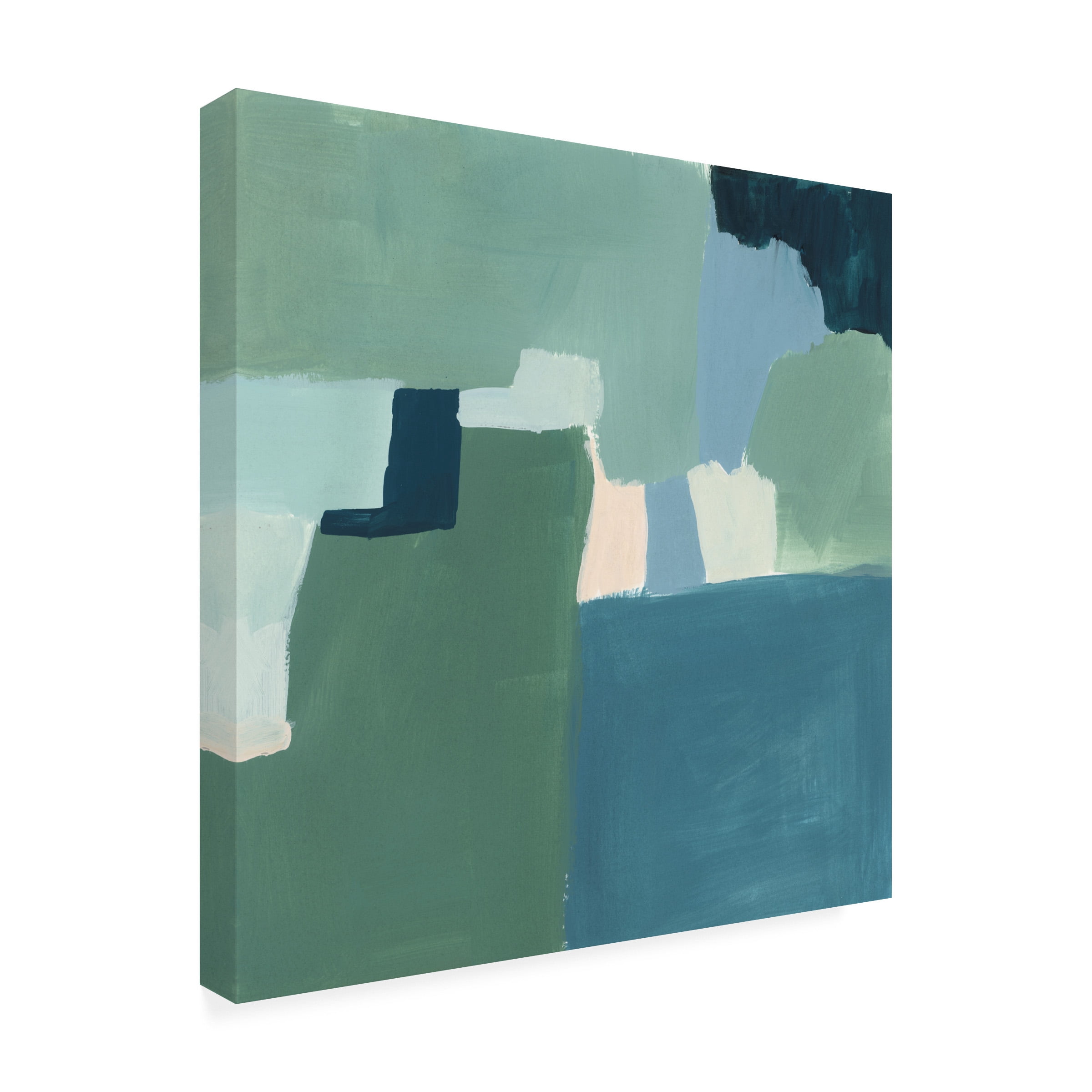 Victoria Barnes 'Teal and Sage I' Canvas Art