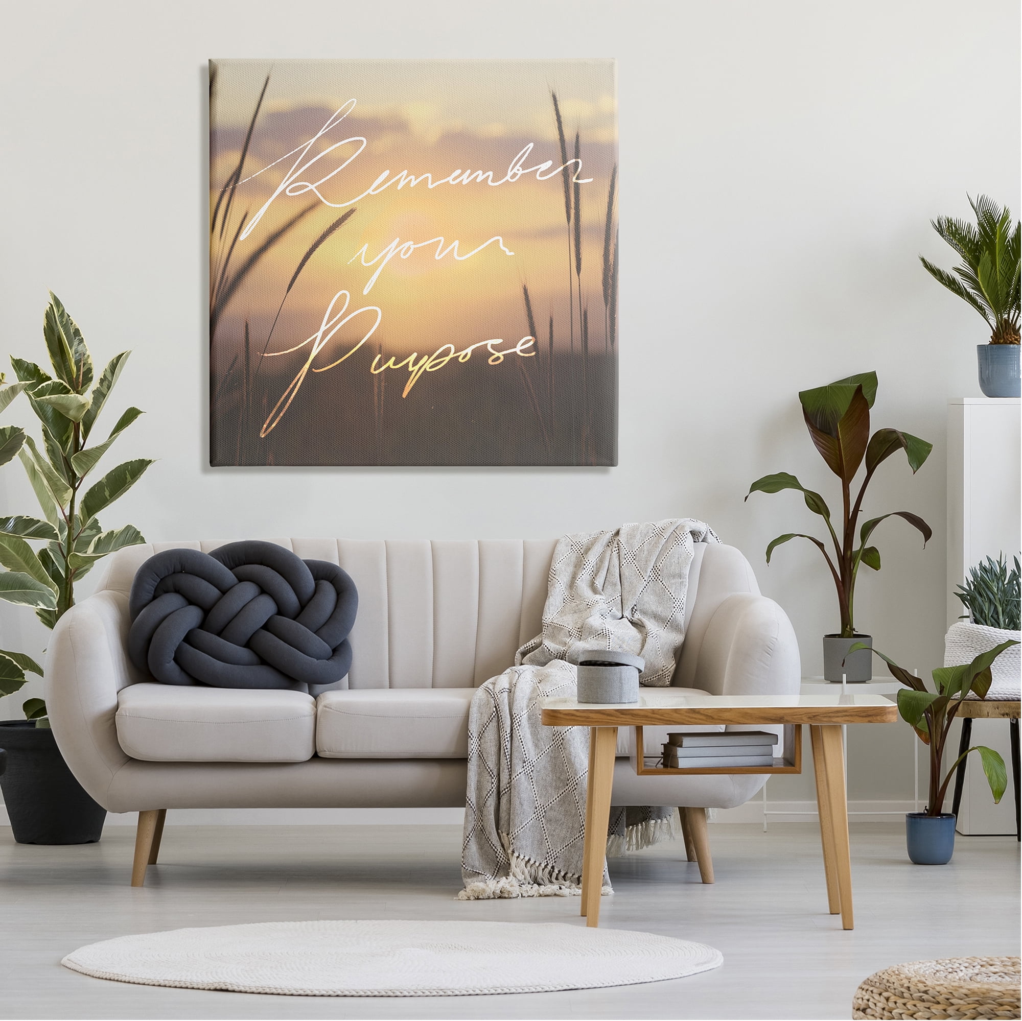 Stupell Remember Your Purpose Sunset Landscape Painting Gallery Wrapped Canvas Print Wall Art