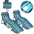 thumbnail image 1 of Gymax 2PCS Tanning Chair w/Face Arm Holes 4-Level Backrest & Head Pillow Side Pocket, 1 of 10